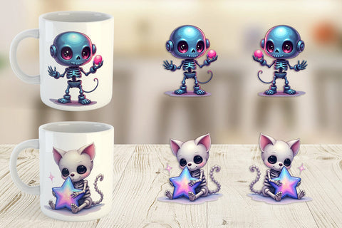 Mug Wrap Galaxy Skeletons Sublimation artnoy 