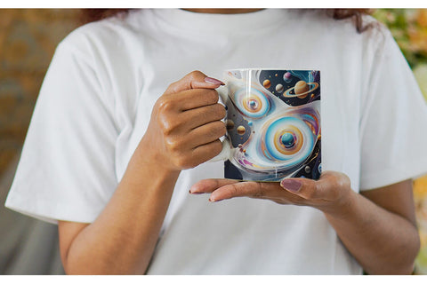 Mug Wrap Galaxy with Planets Sublimation artnoy 