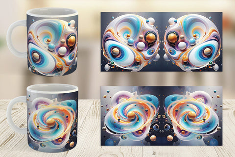 Mug Wrap Galaxy with Planets Sublimation artnoy 