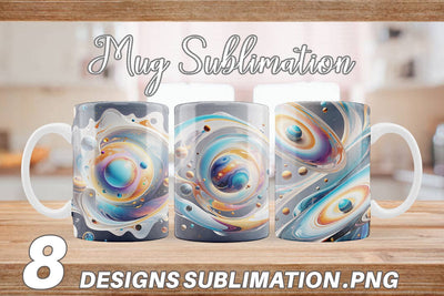 Mug Wrap Galaxy with Planets Sublimation artnoy 