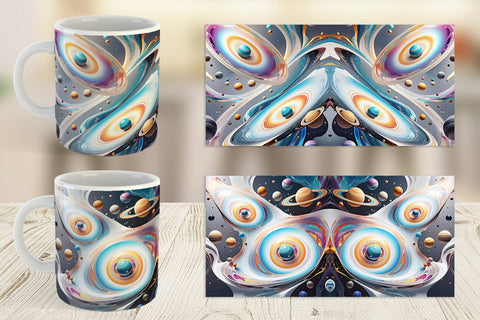 Mug Wrap Galaxy with Planets Sublimation artnoy 