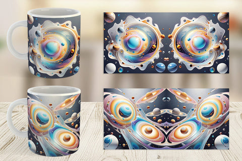 Mug Wrap Galaxy with Planets Sublimation artnoy 