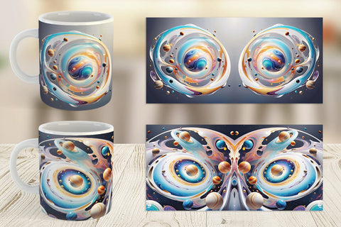 Mug Wrap Galaxy with Planets Sublimation artnoy 