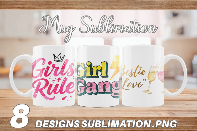 Mug Wrap Galentine's Day Watercolor Quotes Sublimation artnoy 
