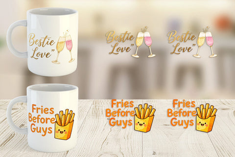 Mug Wrap Galentine's Day Watercolor Quotes Sublimation artnoy 