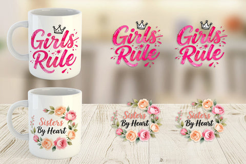 Mug Wrap Galentine's Day Watercolor Quotes Sublimation artnoy 