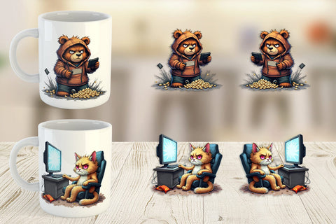 Mug Wrap Gamer Critters Sublimation artnoy 
