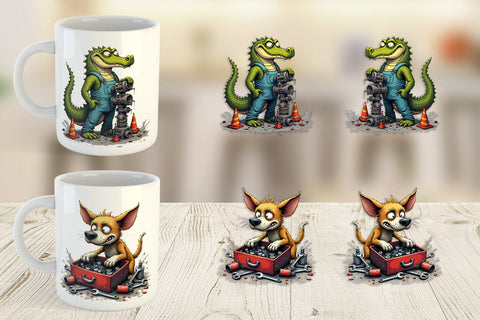 Mug Wrap Garage Chaos Critter Sublimation artnoy 