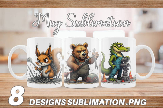 Mug Wrap Garage Chaos Critter Sublimation artnoy 
