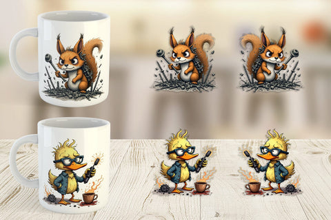 Mug Wrap Garage Chaos Critter Sublimation artnoy 