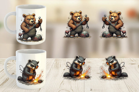 Mug Wrap Garage Chaos Critter Sublimation artnoy 