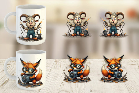 Mug Wrap Garage Chaos Critter Sublimation artnoy 