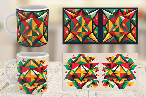 Mug Wrap Geometric Shapes Sublimation artnoy 