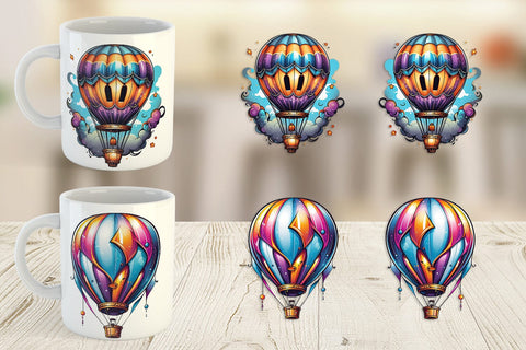 Mug Wrap Ghost Air Balloon Sticker Sublimation artnoy 