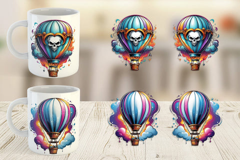 Mug Wrap Ghost Air Balloon Sticker Sublimation artnoy 