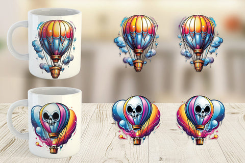 Mug Wrap Ghost Air Balloon Sticker Sublimation artnoy 