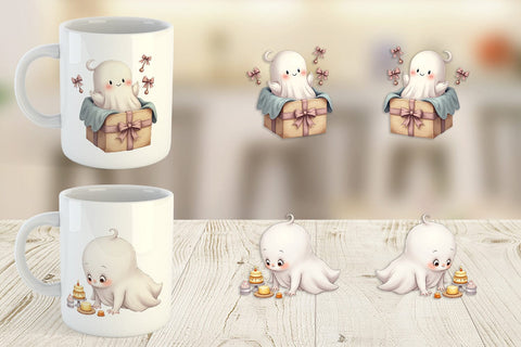 Mug Wrap Ghost Baby Shower Sublimation artnoy 