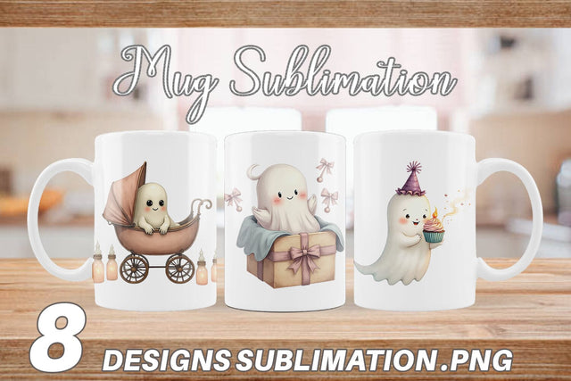 Mug Wrap Ghost Baby Shower Sublimation artnoy 