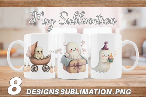 Mug Wrap Ghost Baby Shower Sublimation artnoy 