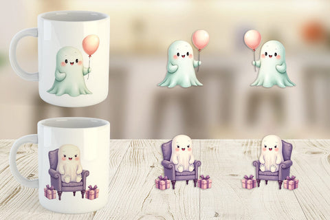 Mug Wrap Ghost Baby Shower Sublimation artnoy 