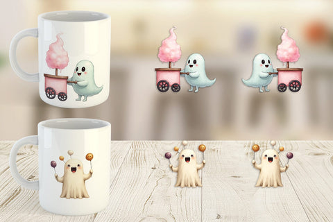 Mug Wrap Ghost Carnival Toys Sublimation artnoy 