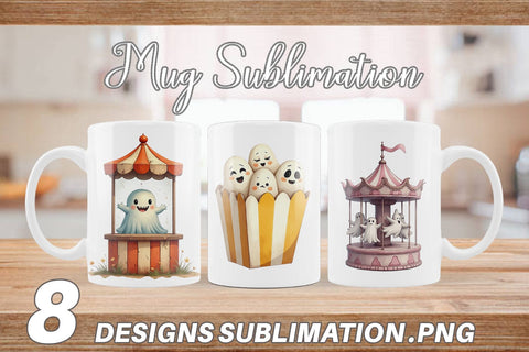 Mug Wrap Ghost Carnival Toys Sublimation artnoy 