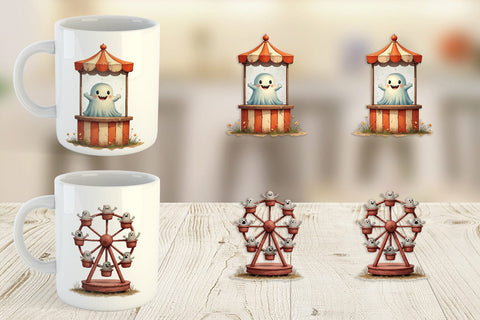 Mug Wrap Ghost Carnival Toys Sublimation artnoy 
