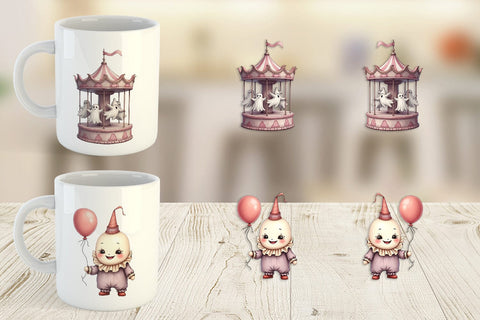 Mug Wrap Ghost Carnival Toys Sublimation artnoy 