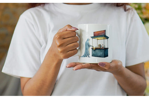 Mug Wrap Ghost Food Stalls Sublimation artnoy 