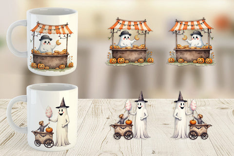 Mug Wrap Ghost Food Stalls Sublimation artnoy 
