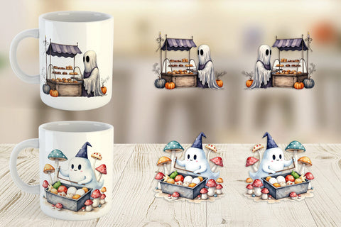 Mug Wrap Ghost Food Stalls Sublimation artnoy 