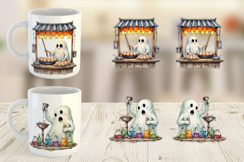 Mug Wrap Ghost Food Stalls Sublimation artnoy 