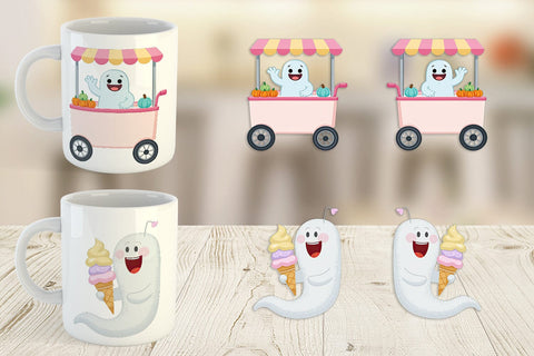 Mug Wrap Ghost Ice Cream Sublimation artnoy 