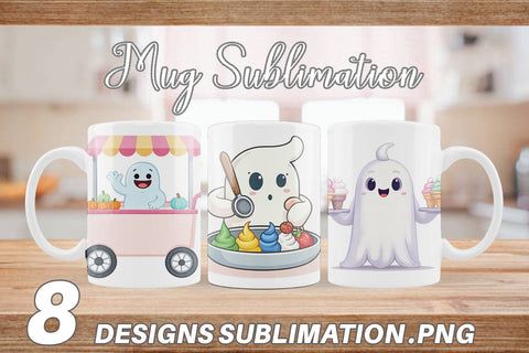 Mug Wrap Ghost Ice Cream Sublimation artnoy 