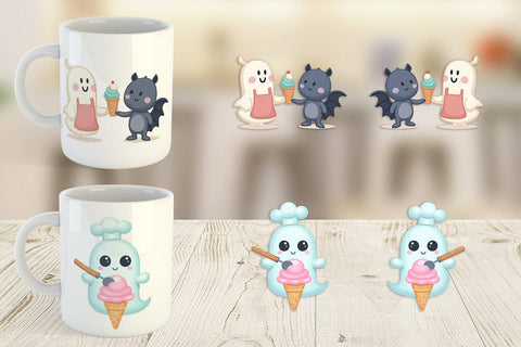 Mug Wrap Ghost Ice Cream Sublimation artnoy 