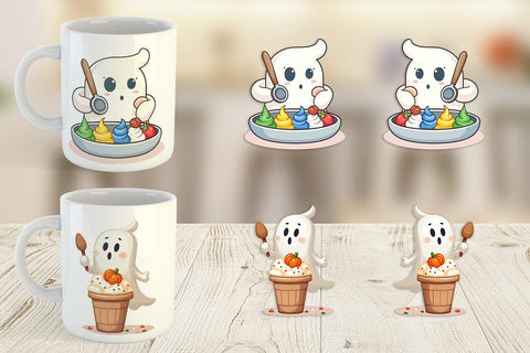 Mug Wrap Ghost Ice Cream Sublimation artnoy 