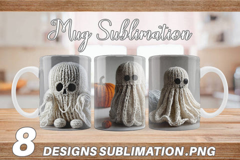 Mug Wrap Ghost Knitted Sublimation artnoy 