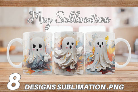 Mug Wrap Ghost Painting Sublimation artnoy 
