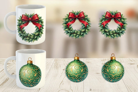 Mug Wrap Gilded Evergreen Sublimation artnoy 