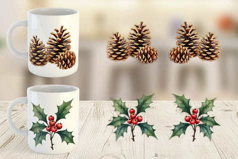 Mug Wrap Gilded Evergreen Sublimation artnoy 