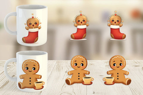 Mug Wrap Gingerbread Christmas Joy Sublimation artnoy 