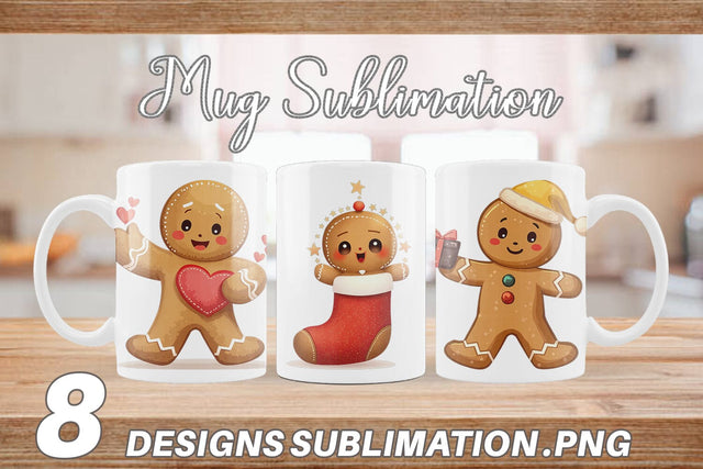 Mug Wrap Gingerbread Christmas Joy Sublimation artnoy 