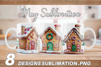 Mug Wrap Gingerbread House Sublimation artnoy 