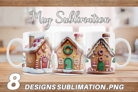 Mug Wrap Gingerbread House Sublimation artnoy 