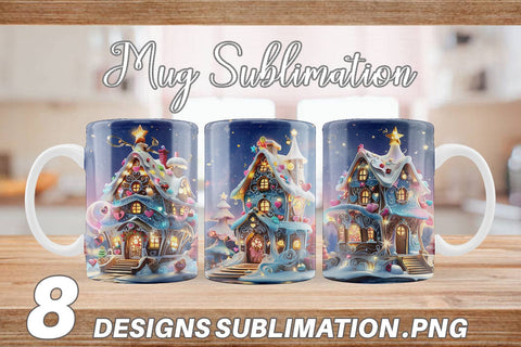 Mug Wrap Gingerbread House Sublimation artnoy 