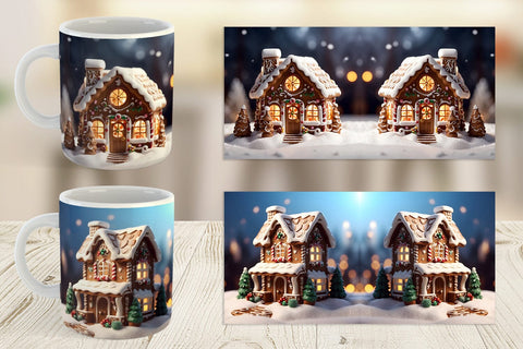 Mug Wrap Gingerbread House Sublimation artnoy 