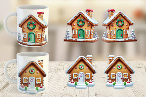 Mug Wrap Gingerbread House Sublimation artnoy 