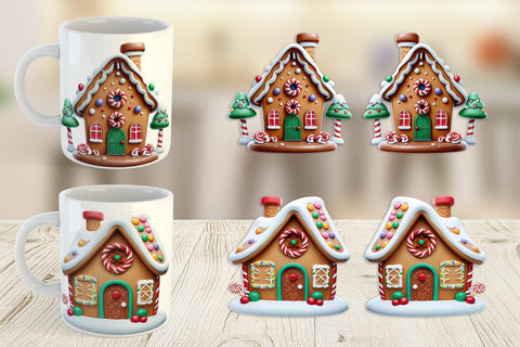 Mug Wrap Gingerbread House Sublimation artnoy 