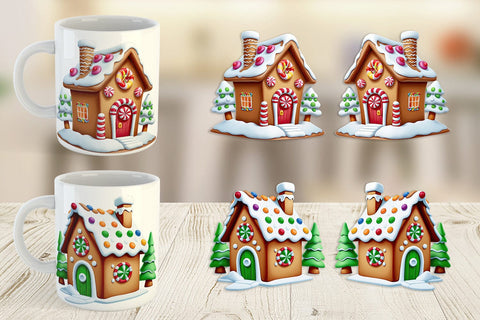 Mug Wrap Gingerbread House Sublimation artnoy 