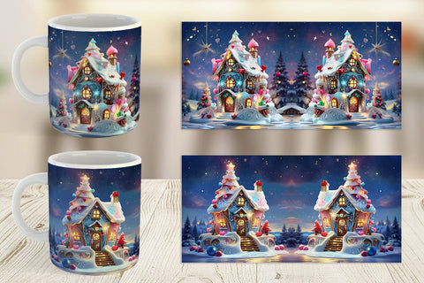 Mug Wrap Gingerbread House Sublimation artnoy 